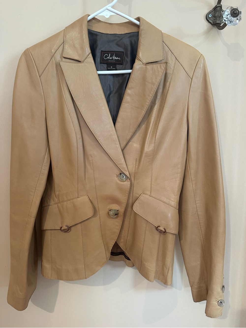 Cole Haan Tan Leather Blazer